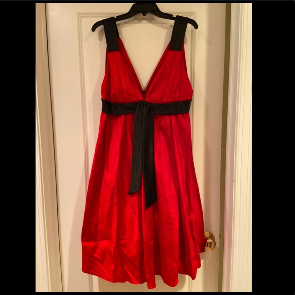 STUNNING ABS NWT red chantung silk party dress 12